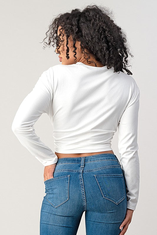 Women's White Los Angeles Logo Long Sleeve T-Shirt