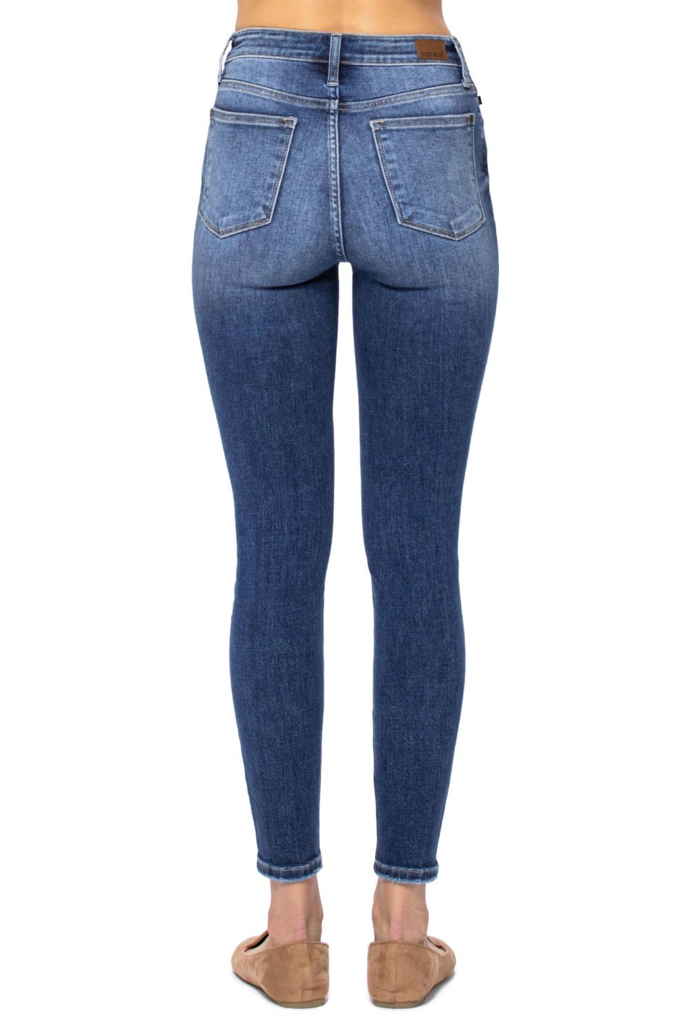 Judy Blue High Rise Button Fly Ankle Skinny Jeans