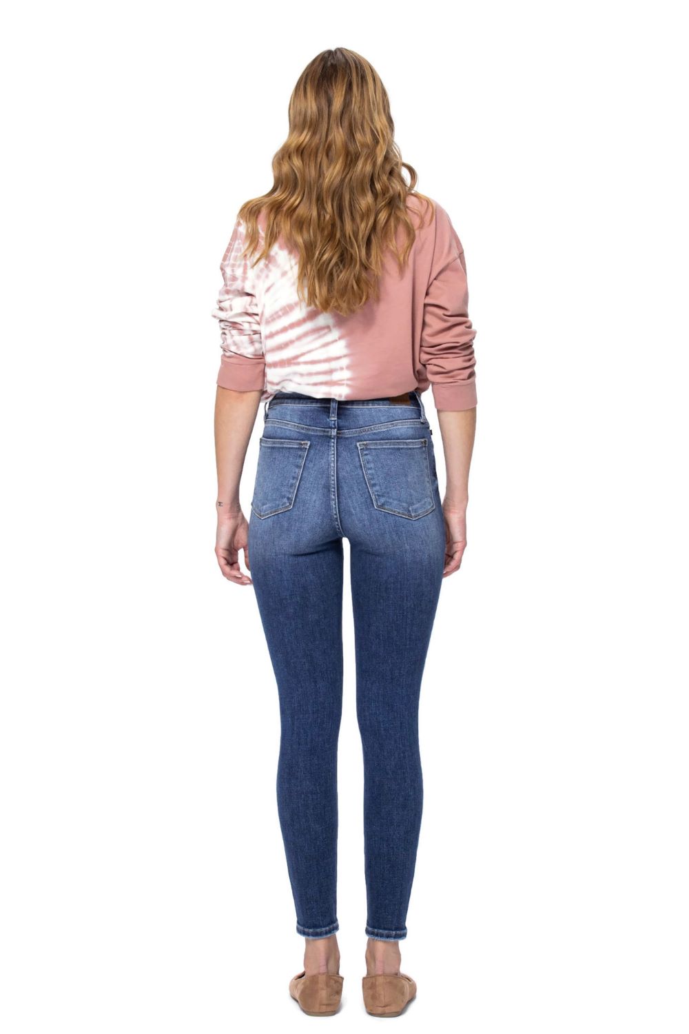Judy Blue High Rise Button Fly Ankle Skinny Jeans