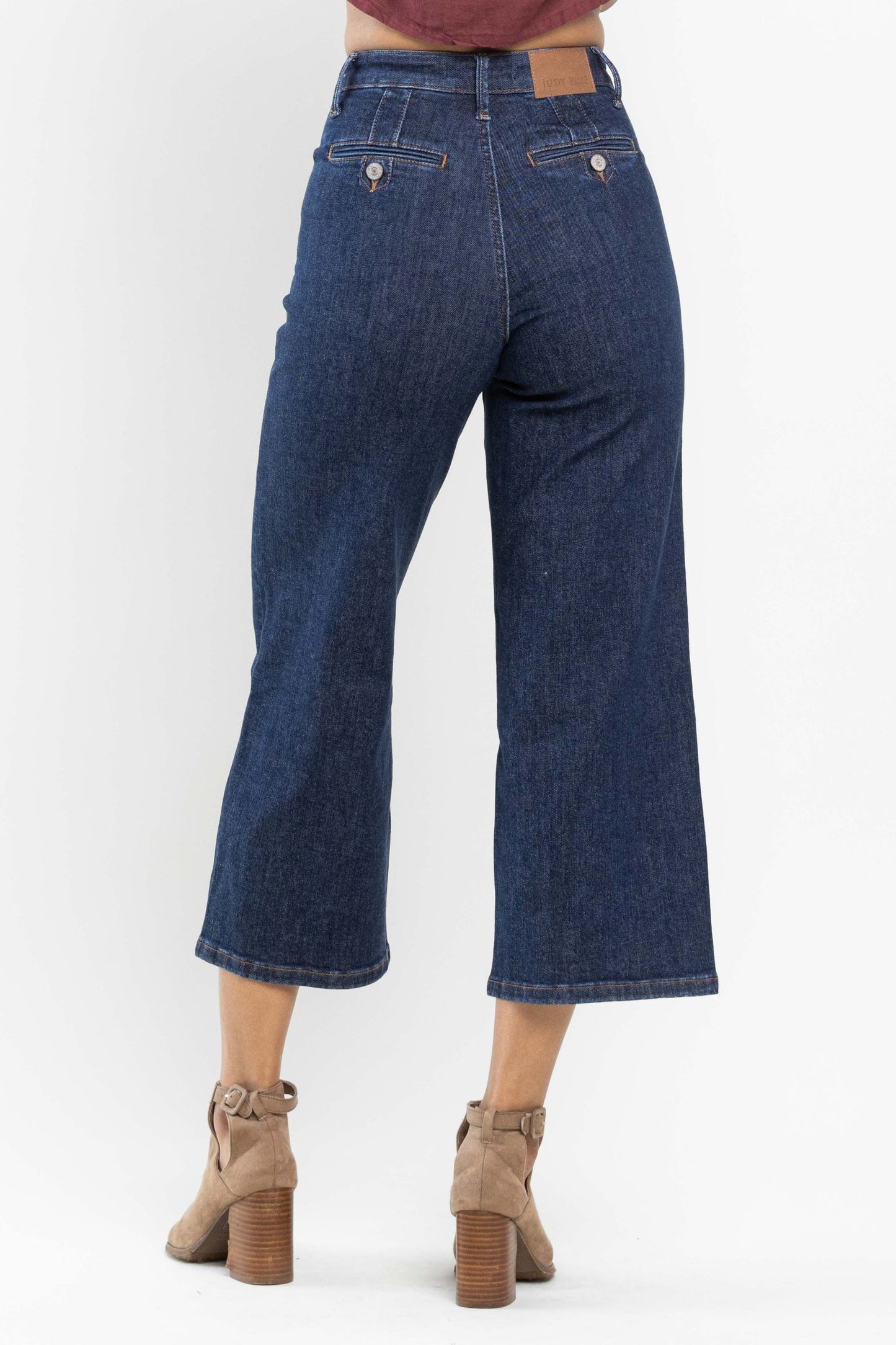 Judy Blue High Waist Tummy Control Crop Wide Leg Jeans
