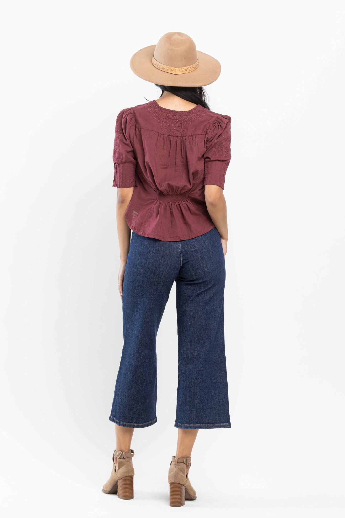 Judy Blue High Waist Tummy Control Crop Wide Leg Jeans