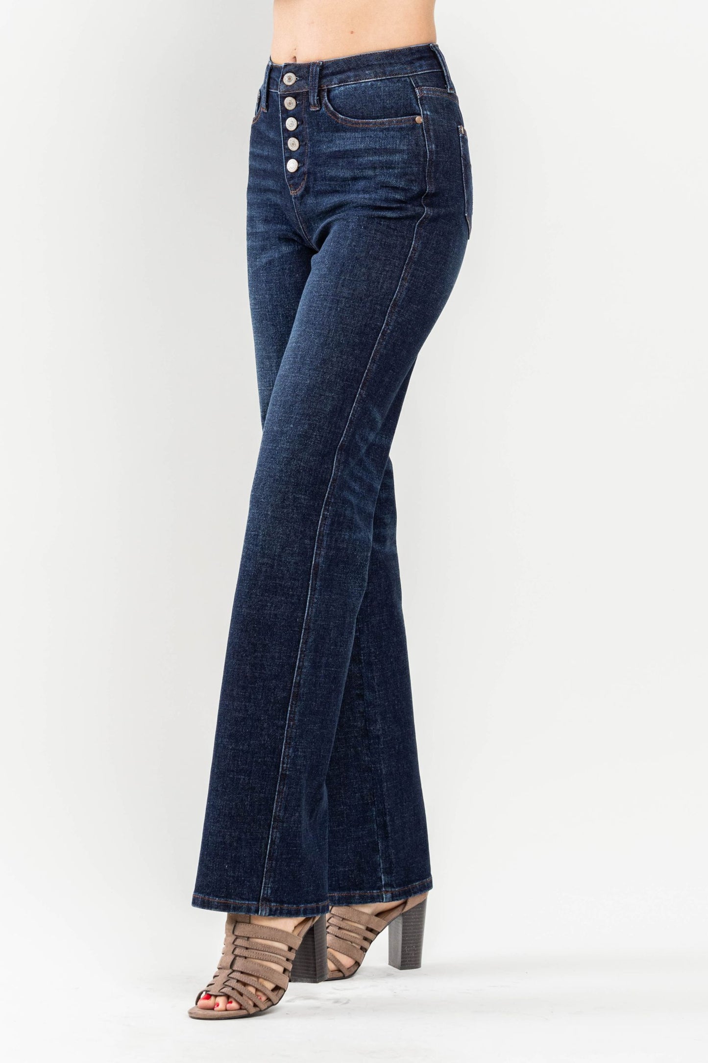 Judy Blue High Waist Button Fly Straight Leg Jeans