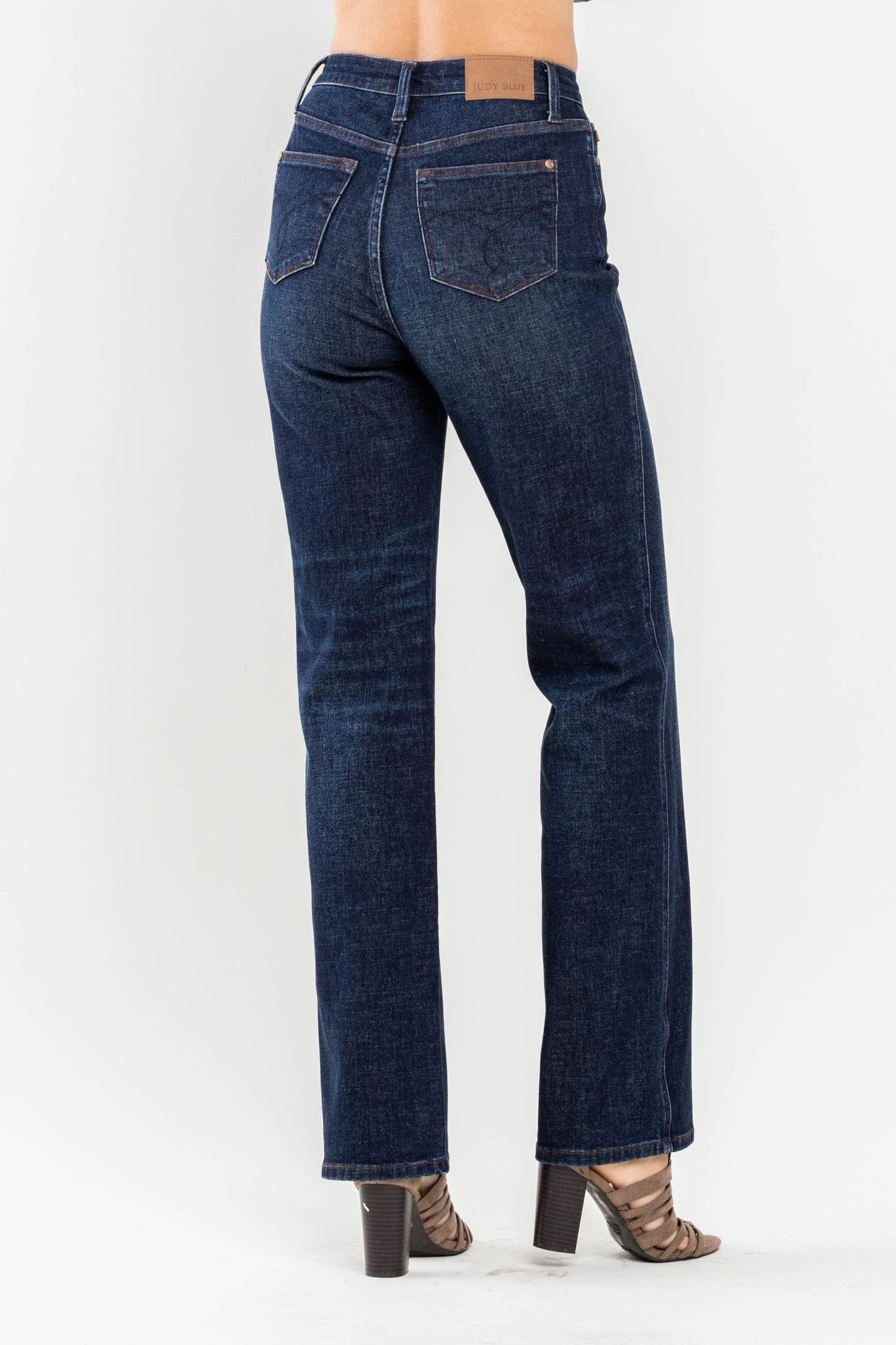 Judy Blue High Waist Button Fly Straight Leg Jeans