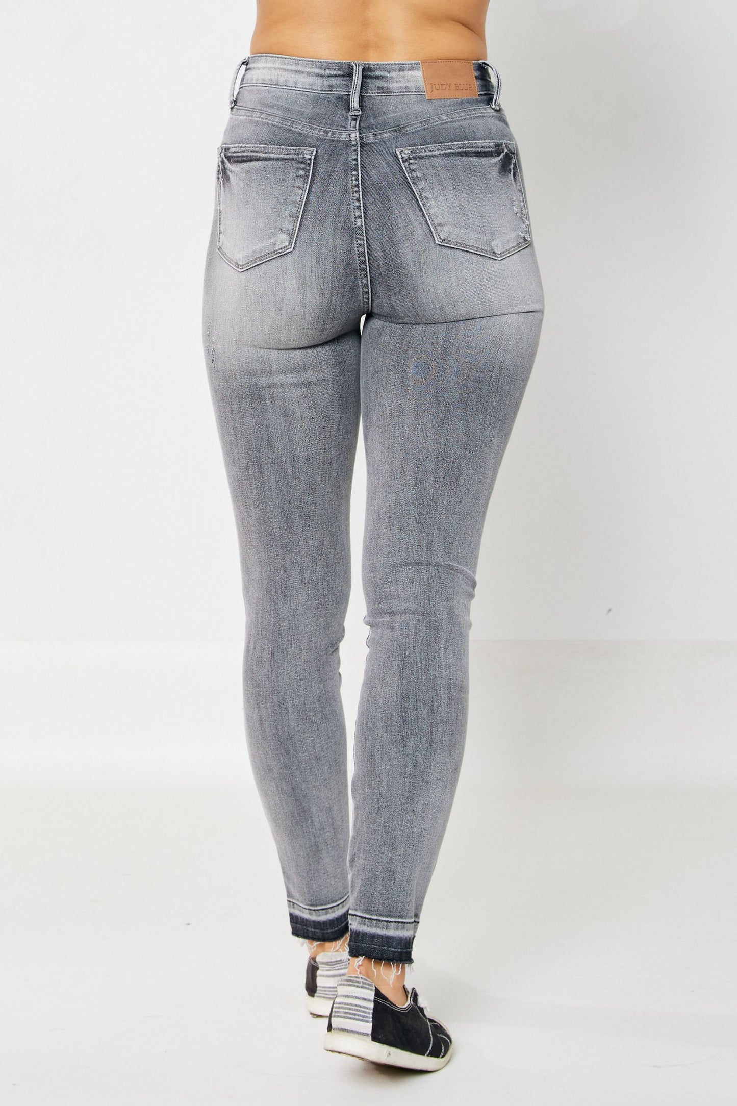 Judy Blue High Waist Tummy Control Washed Release Hem Skinny Jeans