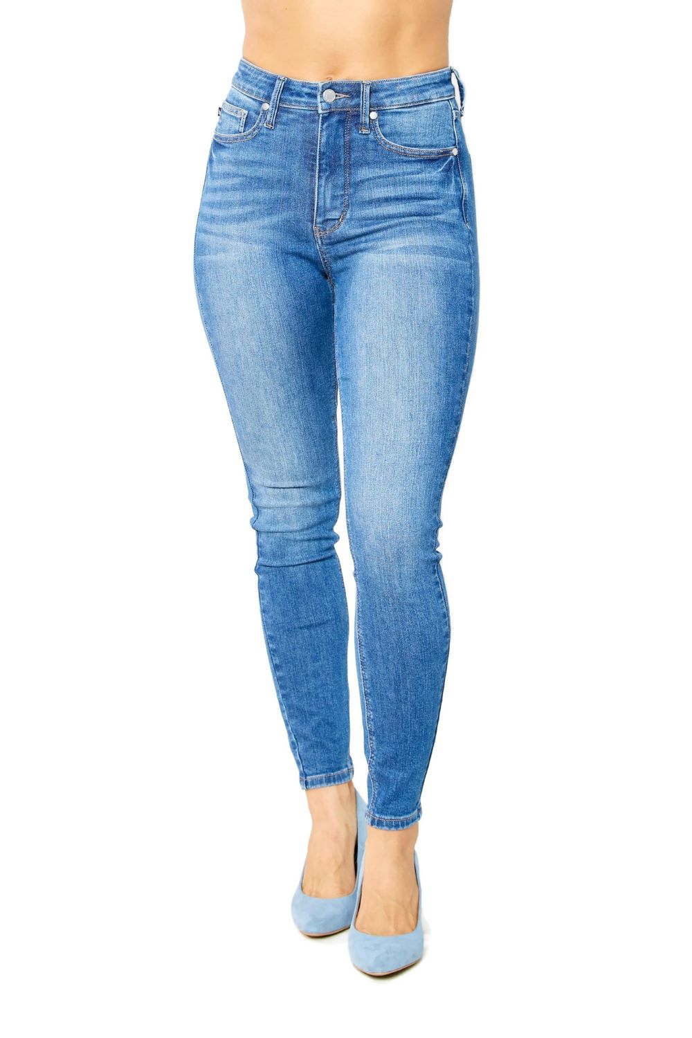 Judy Blue High Waist Tummy Control Classic Denim Blue Skinny Jeans