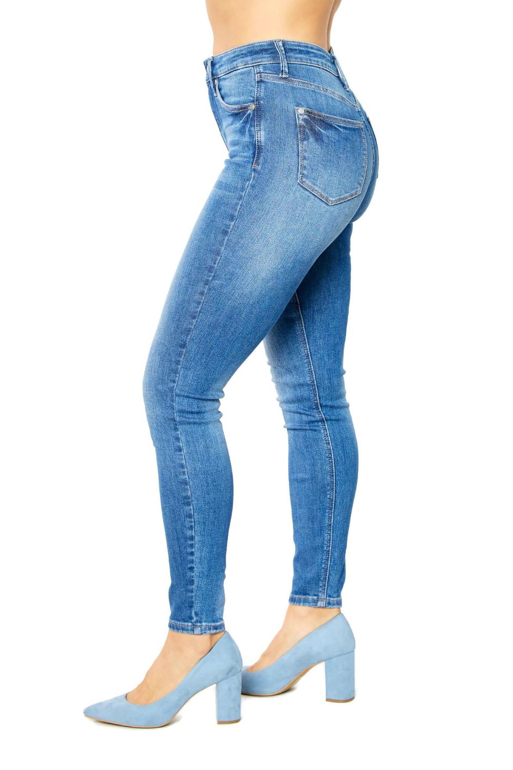 Judy Blue High Waist Tummy Control Classic Denim Blue Skinny Jeans
