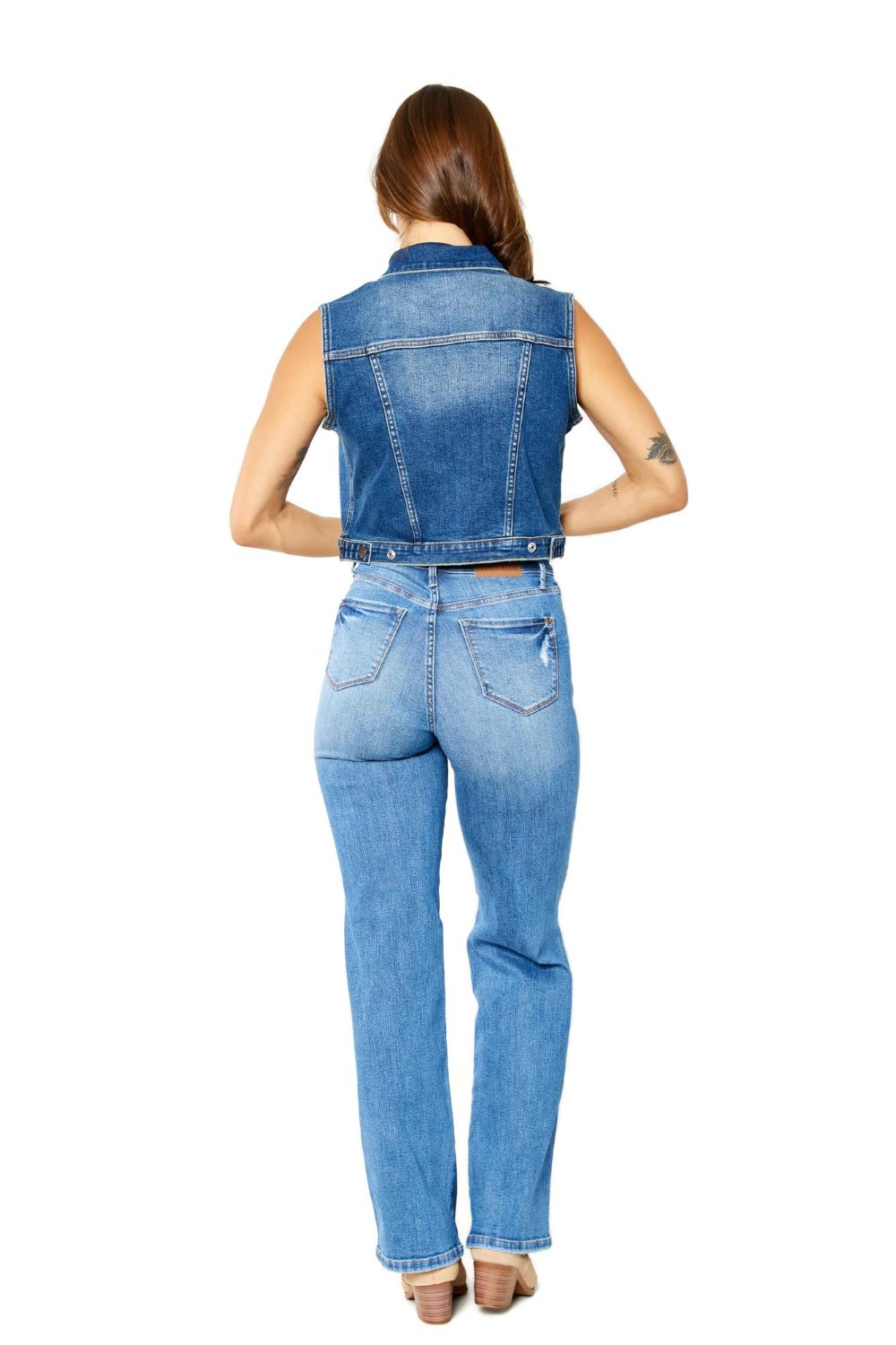 Judy Blue High Waist Tummy Control Distressed Straight Jeans
