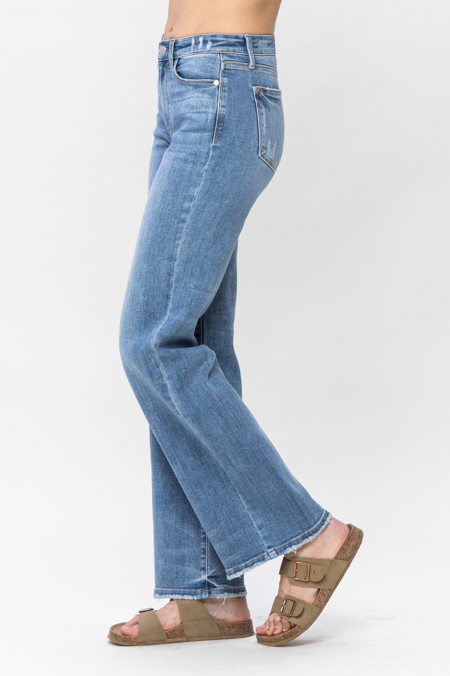 Judy Blue Mid Rise Wide Leg Jeans