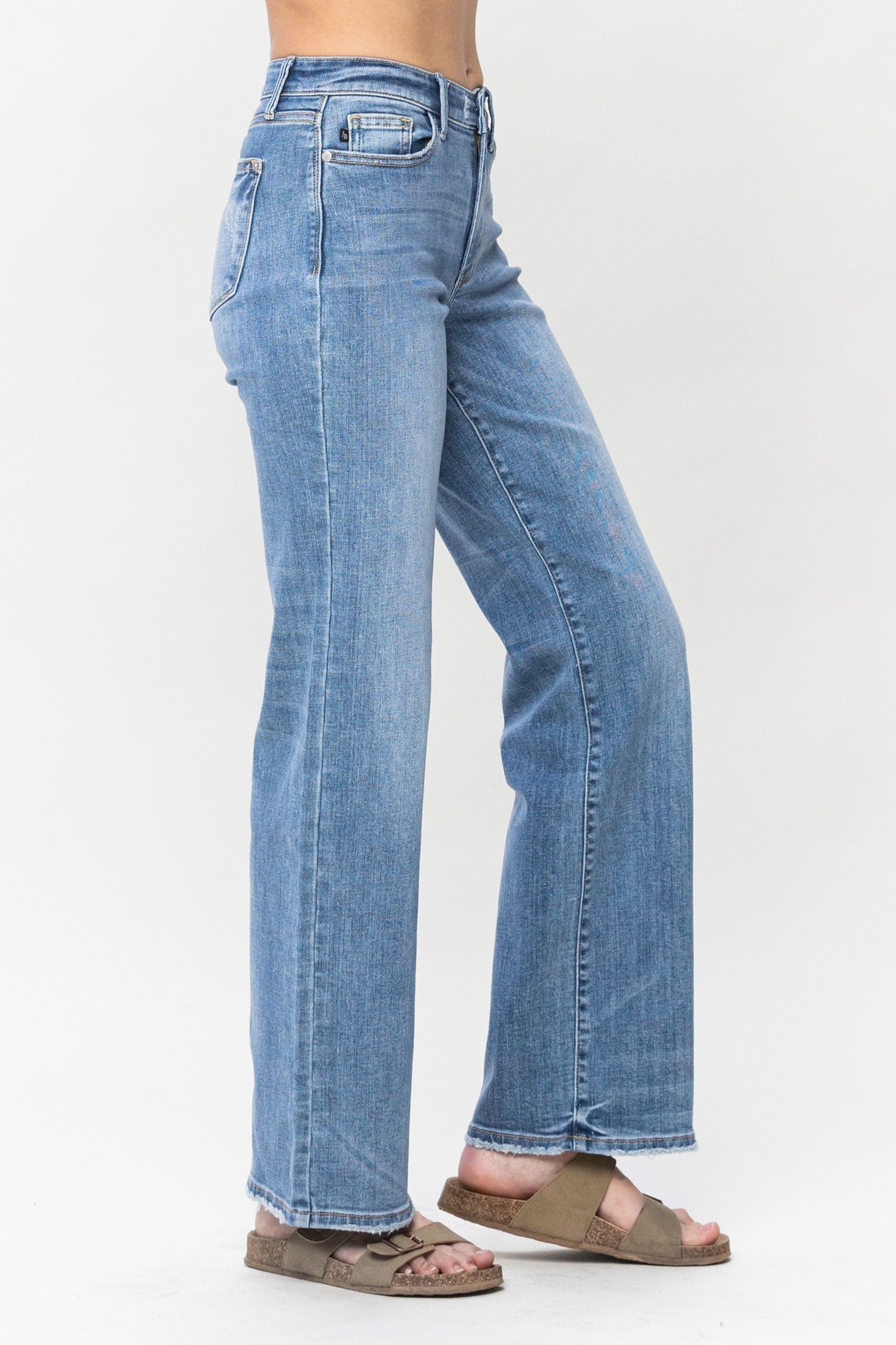 Judy Blue Mid Rise Wide Leg Jeans