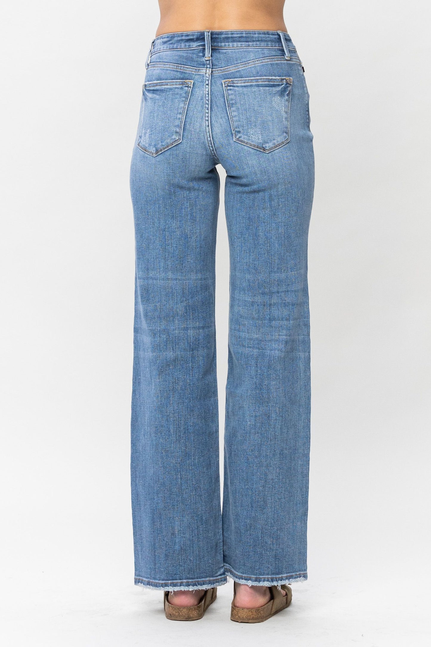 Judy Blue Mid Rise Wide Leg Jeans