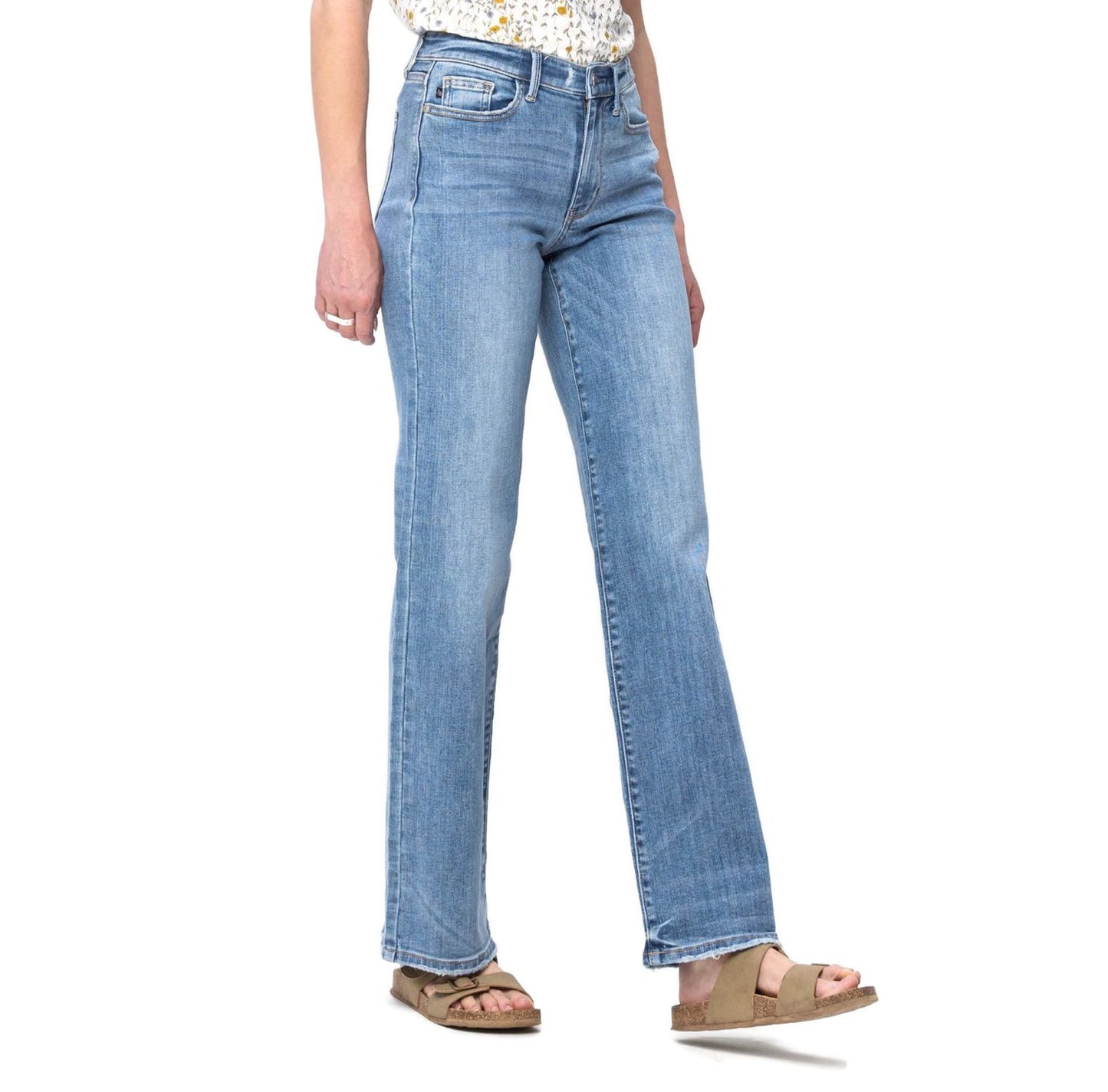 Judy Blue Mid Rise Wide Leg Jeans