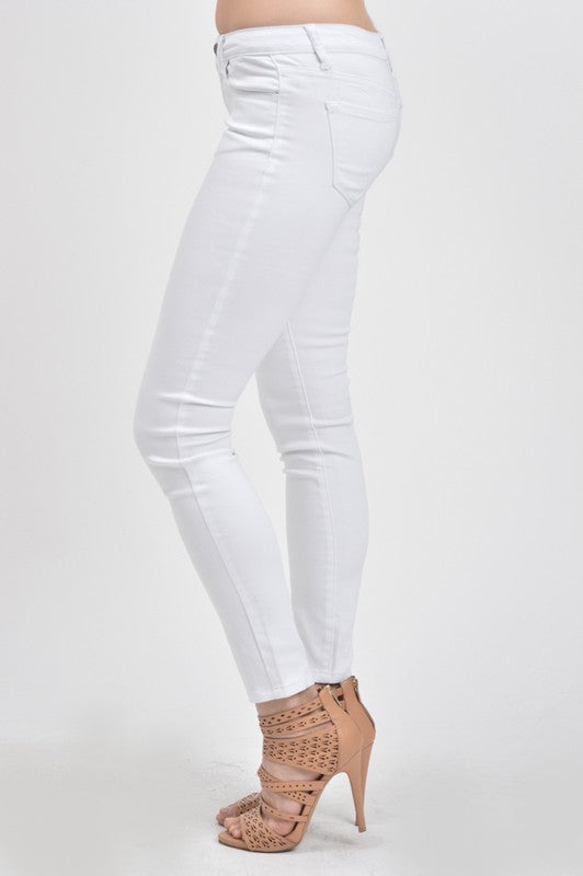 KanCan Mid Rise Basic White Skinny Jeans