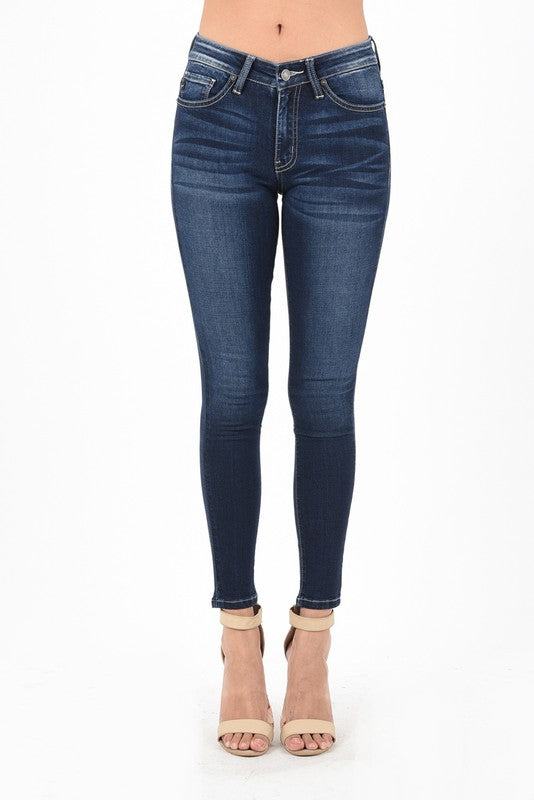 KanCan Mid Rise Dark Wash Skinny Jeans