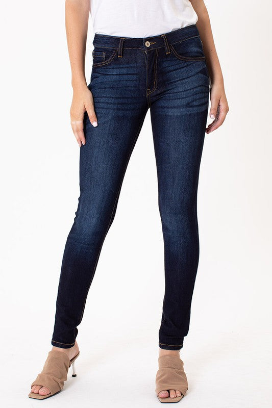 KanCan Mid Rise Basic Dark Super Skinny Jeans