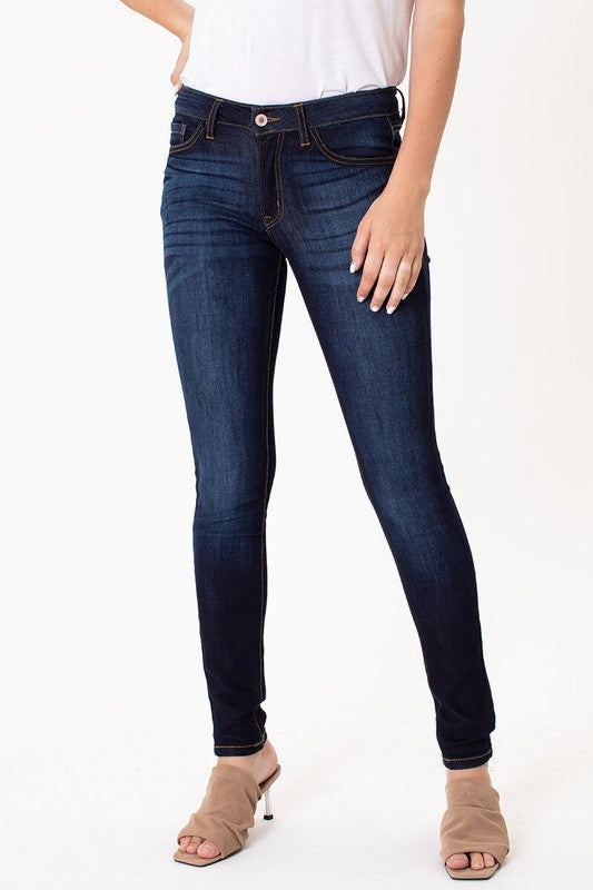 KanCan Mid Rise Basic Dark Super Skinny Jeans