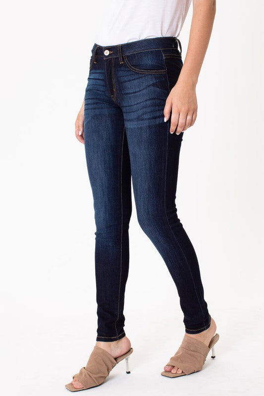 KanCan Mid Rise Basic Dark Super Skinny Jeans