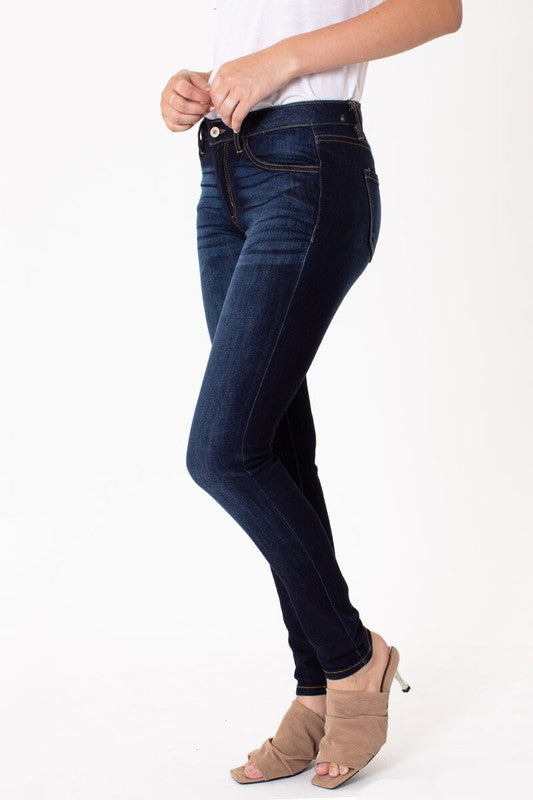 KanCan Mid Rise Basic Dark Super Skinny Jeans
