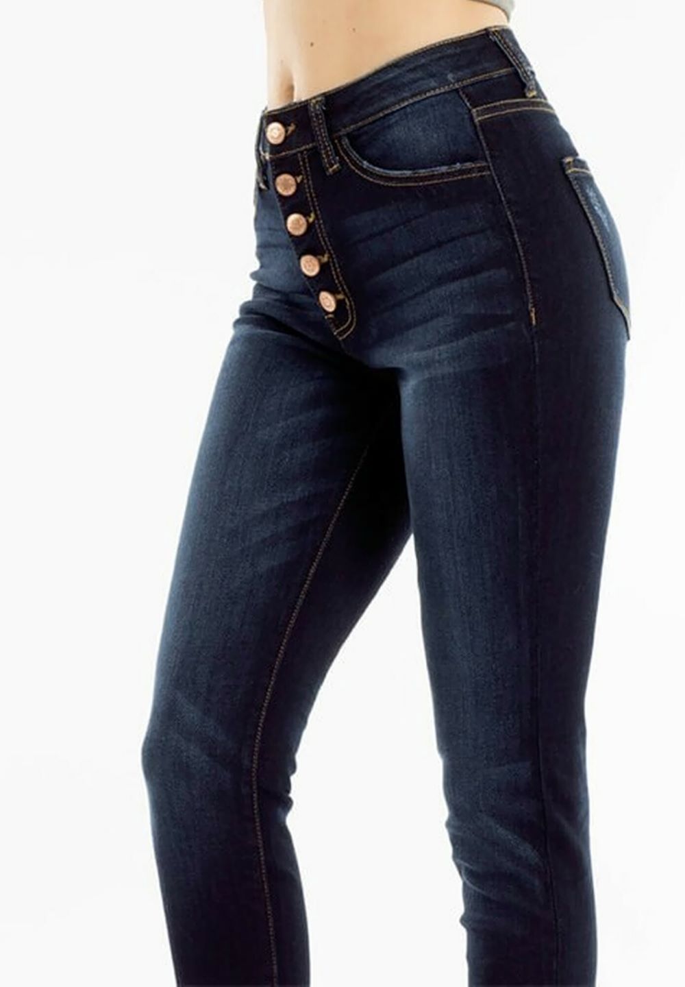 KanCan High Rise Curvy Fit Button Fly Skinny Jeans