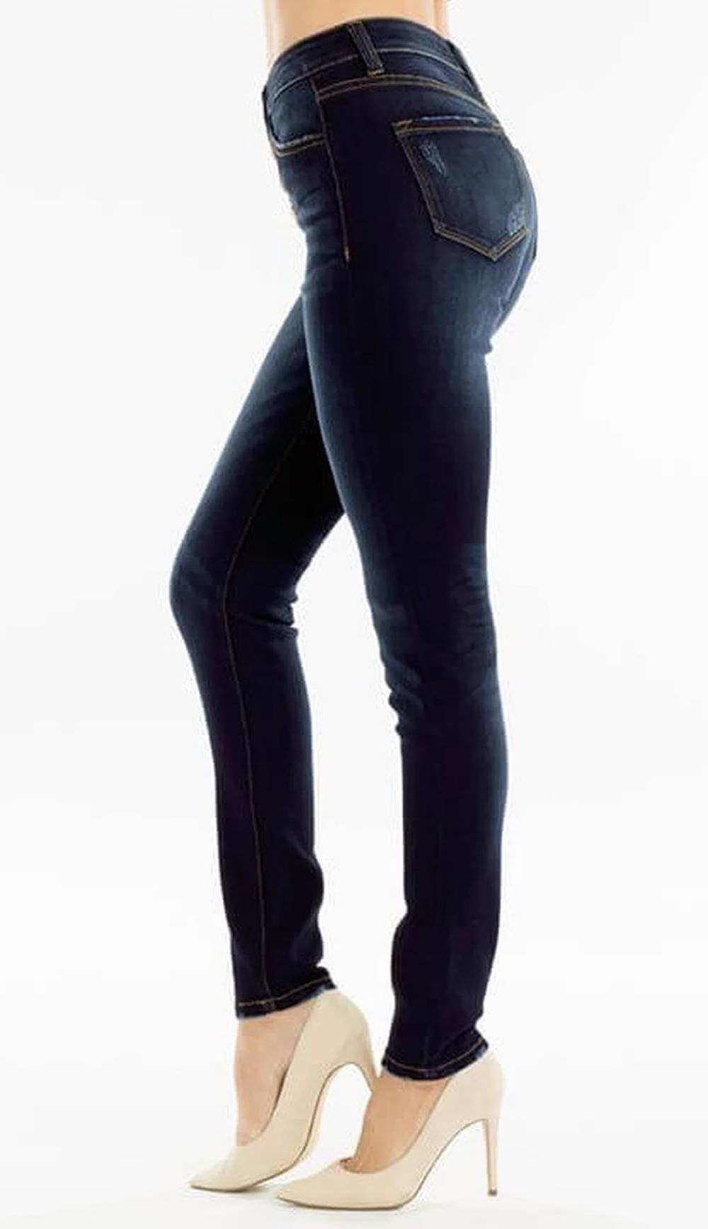KanCan High Rise Curvy Fit Button Fly Skinny Jeans