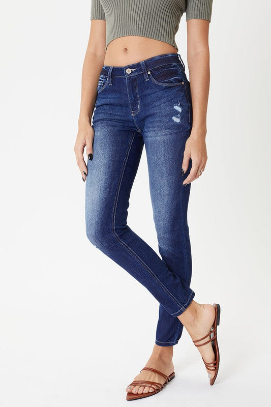 KanCan Mid Rise Mild Distressed Skinny Jeans