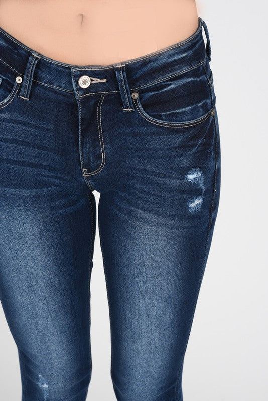 KanCan Mid Rise Mild Distressed Skinny Jeans