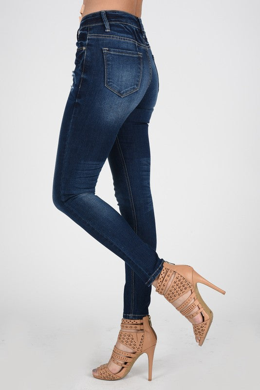 KanCan Mid Rise Mild Distressed Skinny Jeans