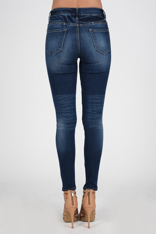 KanCan Mid Rise Mild Distressed Skinny Jeans