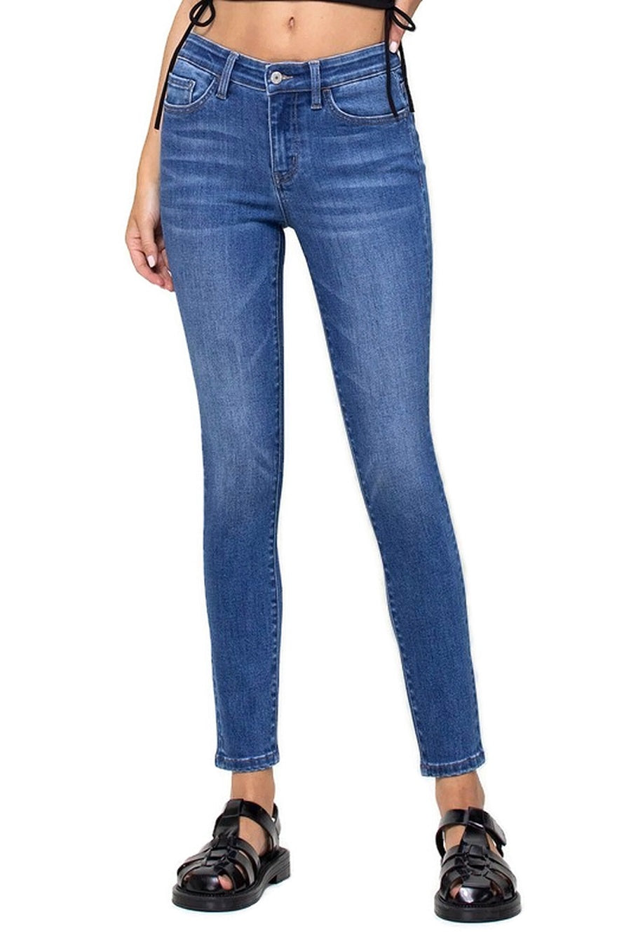 Vervet Jeans High Rise Med Blue Ankle Skinny Jeans