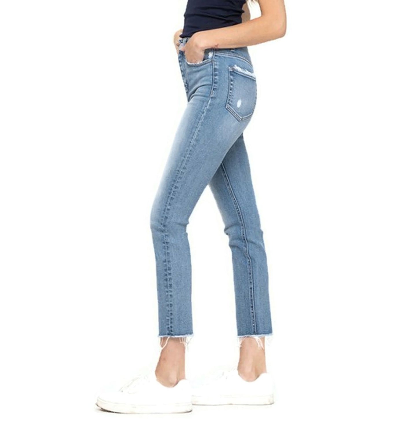 Vervet by Flying Monkey Super High Rise Slim & Cropped Straight Jeans