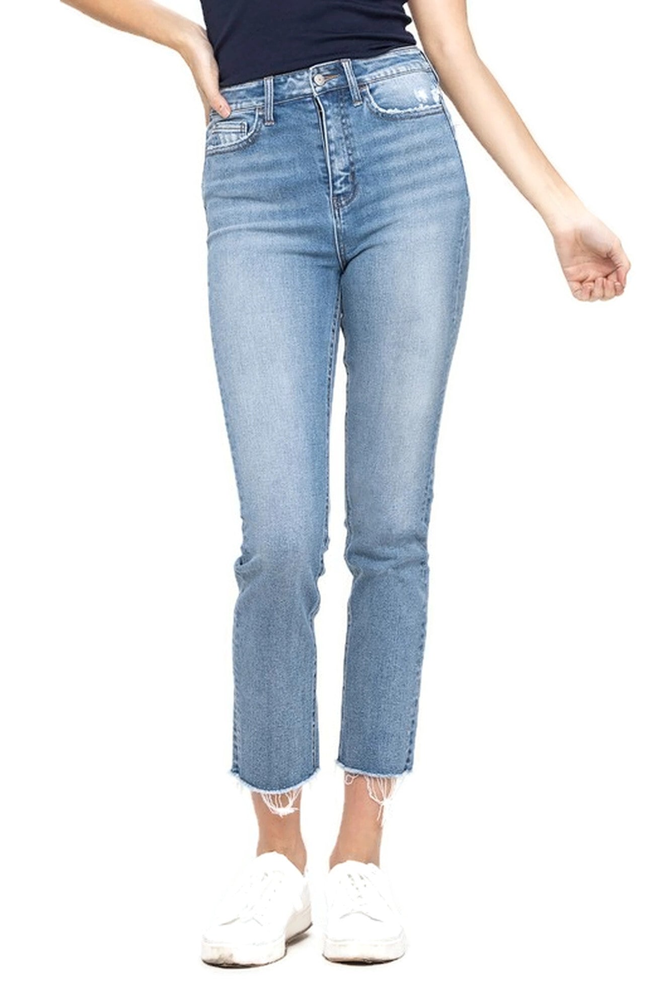 Vervet by Flying Monkey Super High Rise Slim & Cropped Straight Jeans