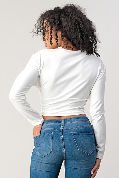 Women's White Los Angeles Logo Long Sleeve T-Shirt