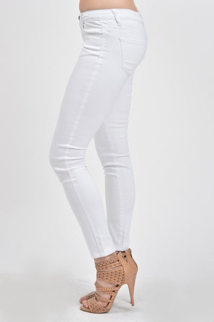KanCan Mid Rise Basic White Skinny Jeans