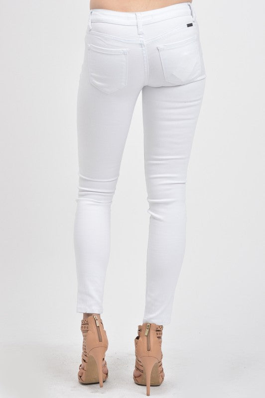 KanCan Mid Rise Basic White Skinny Jeans