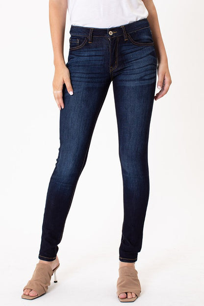 KanCan Mid Rise Basic Dark Super Skinny Jeans