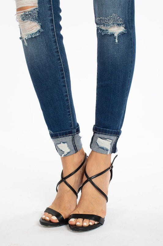 KanCan Mid Rise Destroyed Skinny Jeans